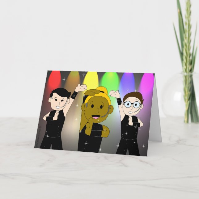 Canto, baile, tarjeta de cumpleaños gay WURK (Anverso)
