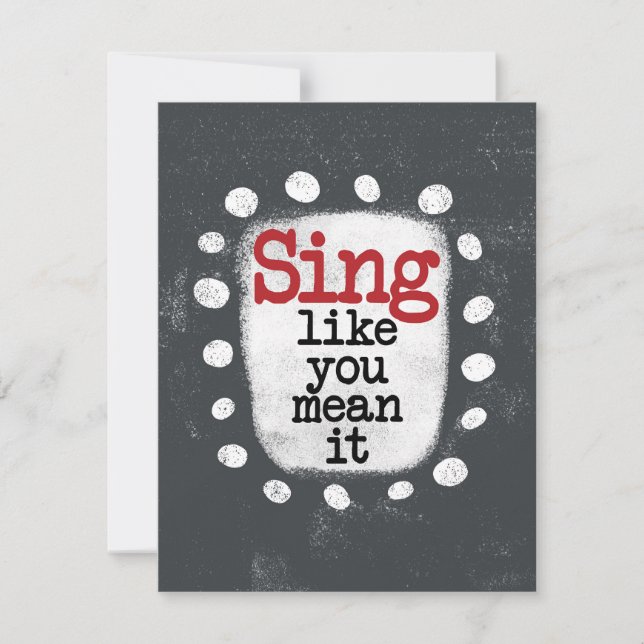 Canto como tú significa tarjeta de felicitación (Anverso)