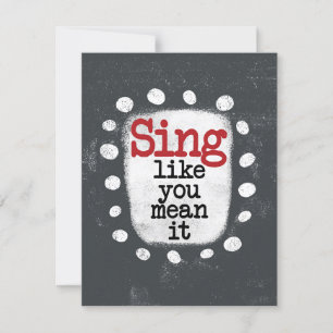 Canto como tú significa tarjeta de felicitación