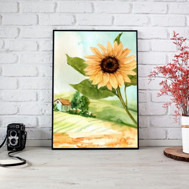 Canto de arte Pared Sunflower (living room décor, above bed wall art, modern home décor, nursery wall art, large wall décor, canvas)