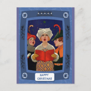 Canto de carol - Noche silenciosa tarjeta tradicio