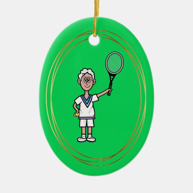 Canto de tenis masculino de pelo gris adorno de Na (Frente)