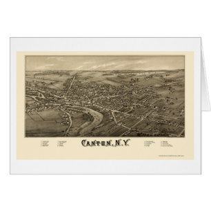 Cantón, mapa panorámico de NY - 1885