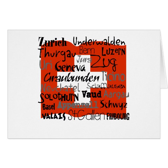 Cantones de la tarjeta de Suiza (Anverso (Horizontal))