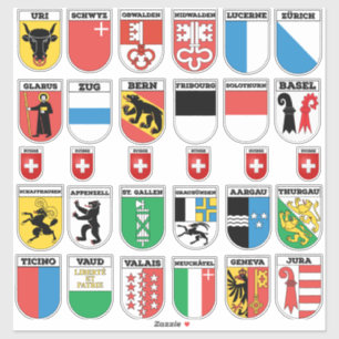 Cantones de Suiza Pegatina de Bundle