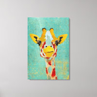Canvas de arte Gold Peeking Giraffe