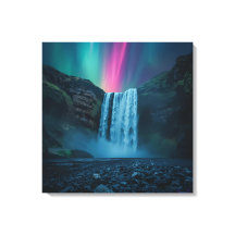 Canvas de cascada de Aurora - Impresión de natural