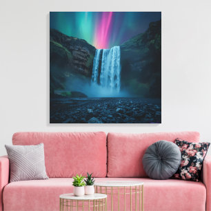 Canvas de cascada de Aurora - Impresión de natural