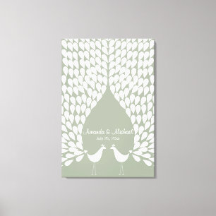 Canvas de libro de visitas bodas de pavos reales b