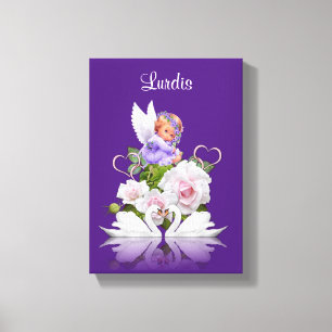 Canvas estiradas Ángel de impresión Cisados blan