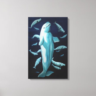 Canvas estiradas Beluga Ballenas Imprimir arte