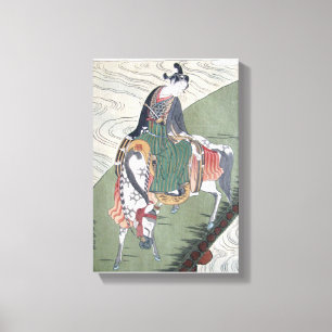 Canvas Samurai en la impresión de un bloque de mad