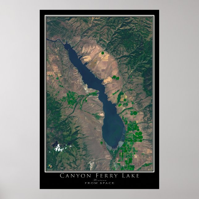 Canyon Ferry Lake Montana desde el arte espacial p (Frente)