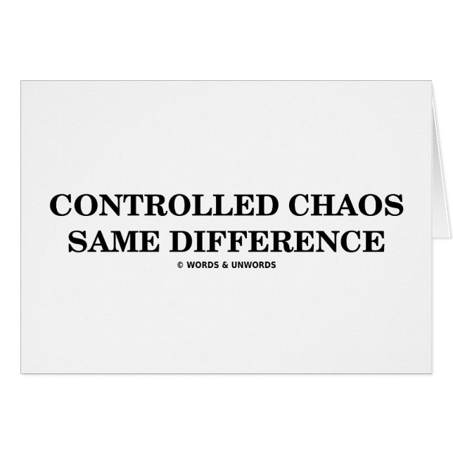 Caos controlado la misma diferencia (Oxymorons) (Anverso (Horizontal))