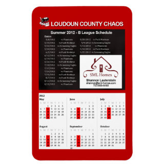 Caos de adultos - imán de horario de la Liga B de 