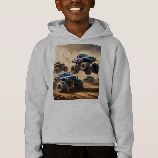 Caos de Camiones Monstruo, Sudadera con Capucha pa (Anverso)