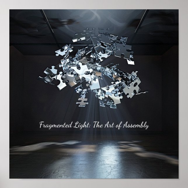 Caos del rompecabezas metálico: arte abstracto flo (Frente)