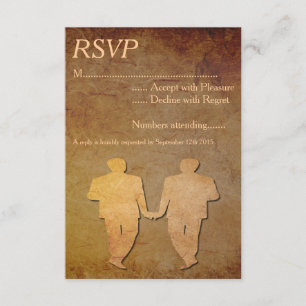 Capa de papel RSVP que se casa gay del vintage