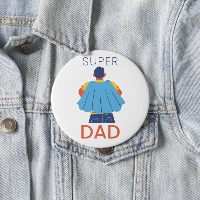Capa de Superhéroe para Super Papá Pin Botón (In situ)