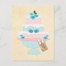 Capa de tarta de vintage con tarta de postal de ro