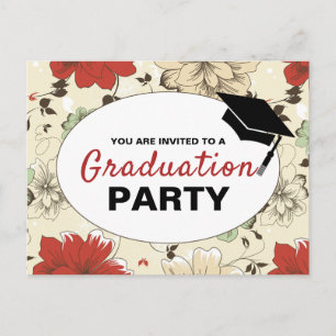 Capa floral de moda, invitación a fiesta de gradua
