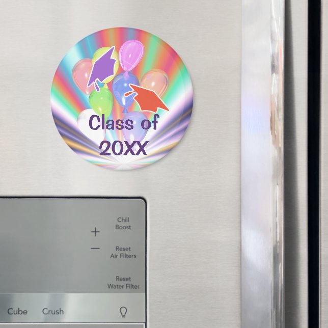 Capas de celebración de graduación y imán de globo (In situ (nevera))