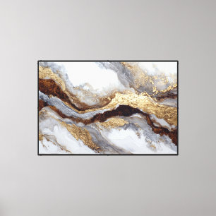 Capas de geoda dorada, marrón y gris Arte de pared