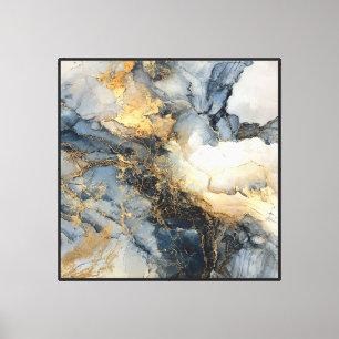 Capas de mármol azul dorado – Arte mural abstracto
