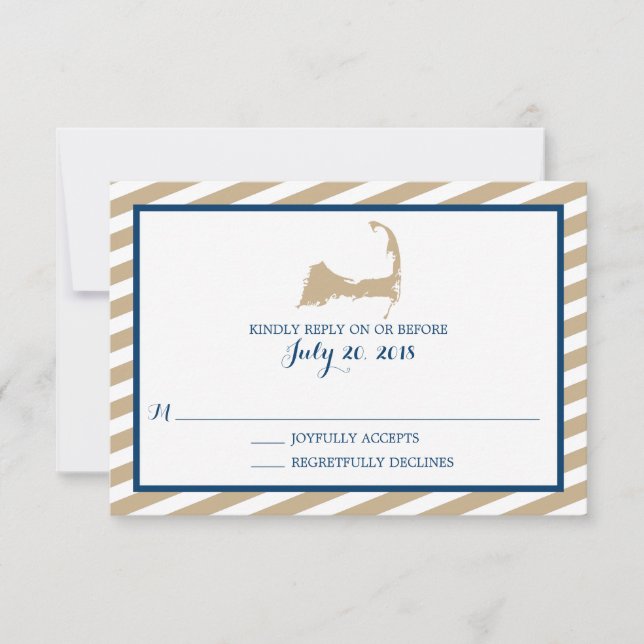 Cape Cod | RSVP de boda (Anverso)
