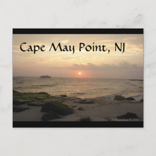 Cape May Point, NJ al atardecer tarjeta de saludo