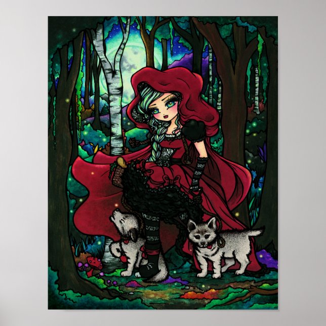 "Capercha roja", cuento de hadas arte de fantasía (Frente)