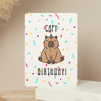 Capibara con Fiesta Gorra Capy Cumpleaños