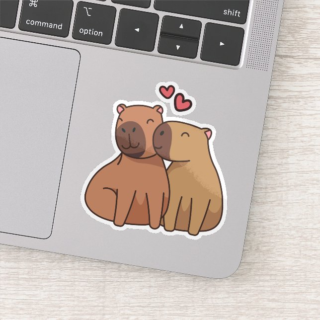 Capibara en el pegatina enamorado (Detalle)