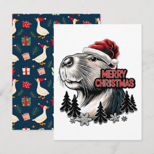 Capibara haciendo dabbing en Navidad Santa – diver
