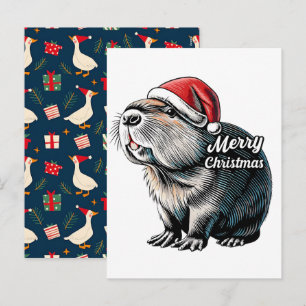 Capibara haciendo dabbing en Navidad Santa – diver
