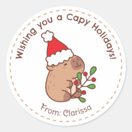 Capibara Nochebuena pegatinas graciosas
