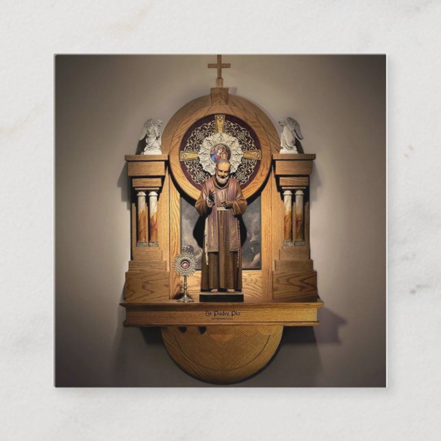 Capilla de las tarjetas santas del St. Padre Pio, (Anverso)