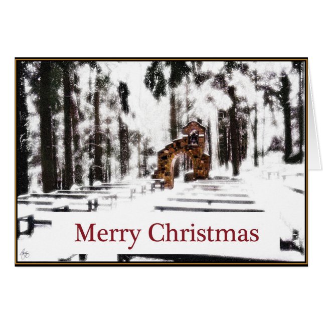 Capilla de los bosques en una carta de Navidades d (Anverso (Horizontal))