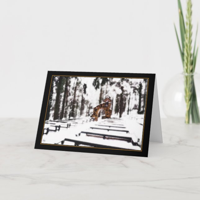 Capilla de los bosques en una nevada tarjeta de re (Anverso)