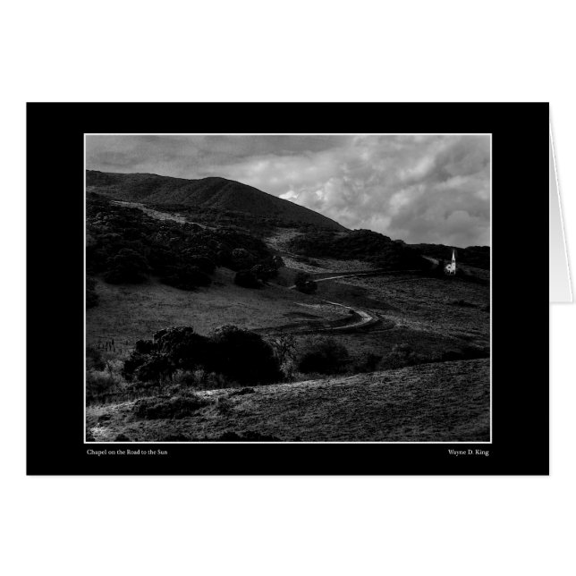 Capilla en el camino hacia la tarjeta monocroma Su (Anverso (Horizontal))