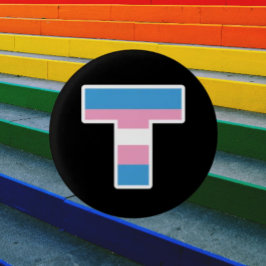 Capital T de Orgullo Trans Botón