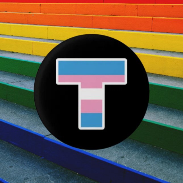 Capital T de Orgullo Trans Botón (Subido por el creador)