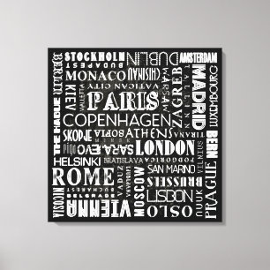 Capitales del arte de la pared de la impresión de