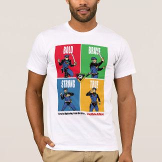 Capitán Acción Negrita Valiente Camiseta