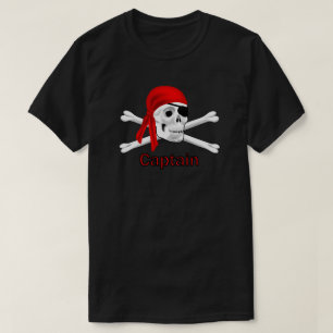 Capitán Calavera Pirata y camiseta de los hombres 