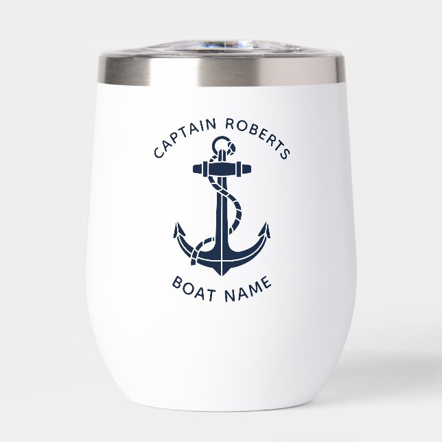 Capitán de ancla de barco náutico personalizado (Frente)