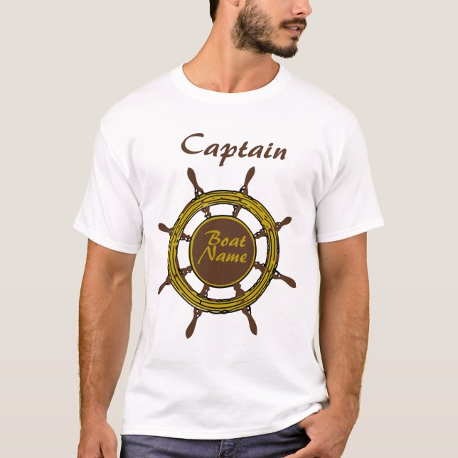 Capitán de barco personalizado Anchor de camiseta (Anverso)