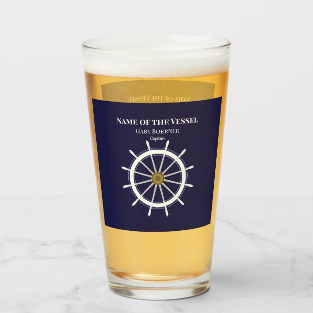 Capitán de Rueda del barco Boat Tumblers Beer Soda (Reverso (lleno))