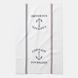 Capitán del Ancla Náutico Su Nombre Toallas de Coc