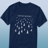 Capitán del barco de vela camiseta personalizada